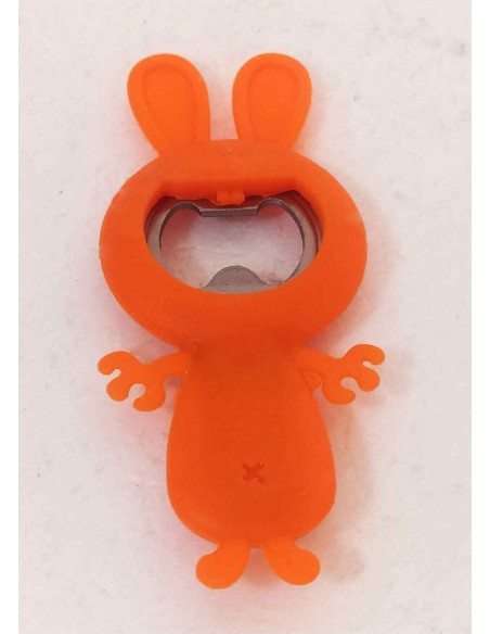 Apribottiglie-silicone-arancione-forma-coniglio