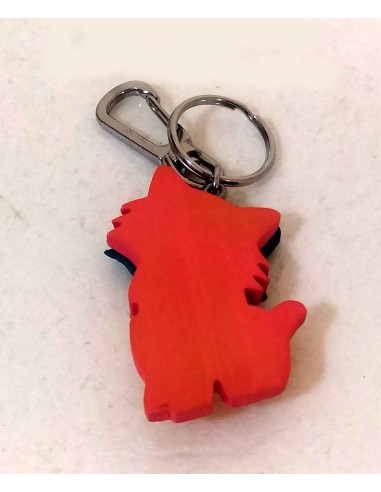 Portachiavi-gatto-in-legno-colorato-con-placca-argento-Recuerdo-1
