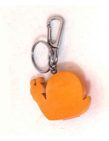 Portachiavi-lumaca-in-legno-colorato-con-placca-argento-recuerdo-parte posteriore