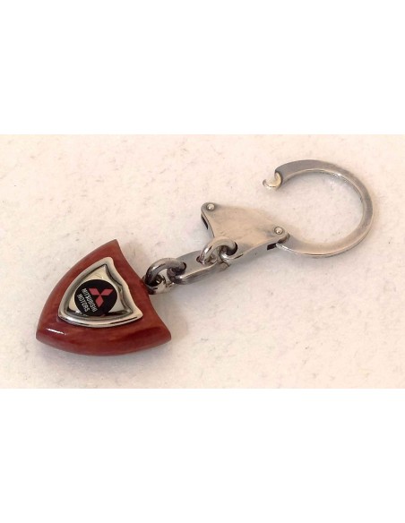 Portachiavi-legno-Mitsubishi-Motors-vintage-1