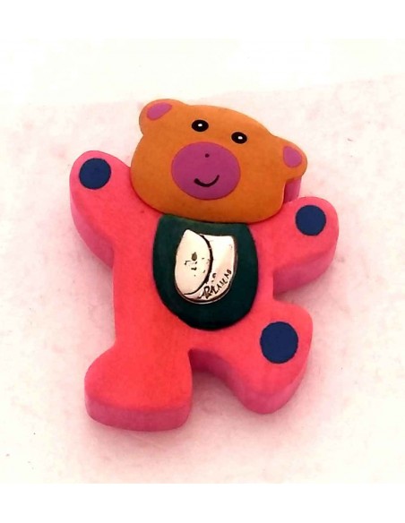 Orsetto-in-legno-magnetico-con-argento-Recuerdo-4x55-cm