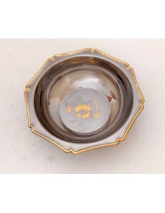 Ciotola-ottagonale-vintage-in-acciaio-inox-1810-con-bordo-in-oro-24k-e-incisione-floreale