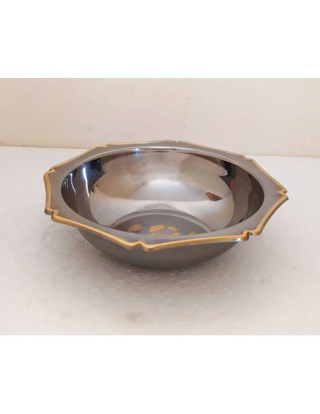 Ciotola-ottagonale-vintage-in-acciaio-inox-1810-con-bordo-in-oro-24k-e-incisione-floreale-2
