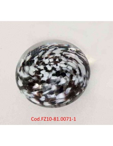 Fermacarte-sferico-in-vetro-con-decorazioni-interne-bianco-nero-marrone-1a