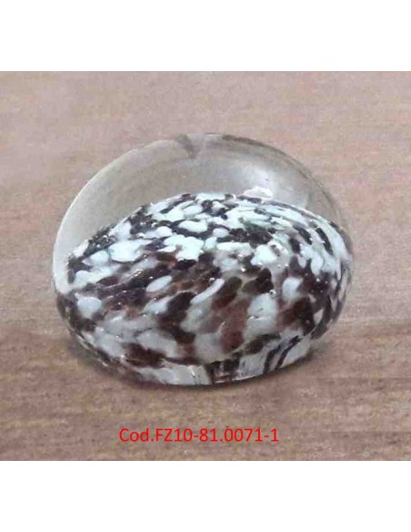 Fermacarte-sferico-in-vetro-con-decorazioni-interne-bianco-nero-marrone-1b